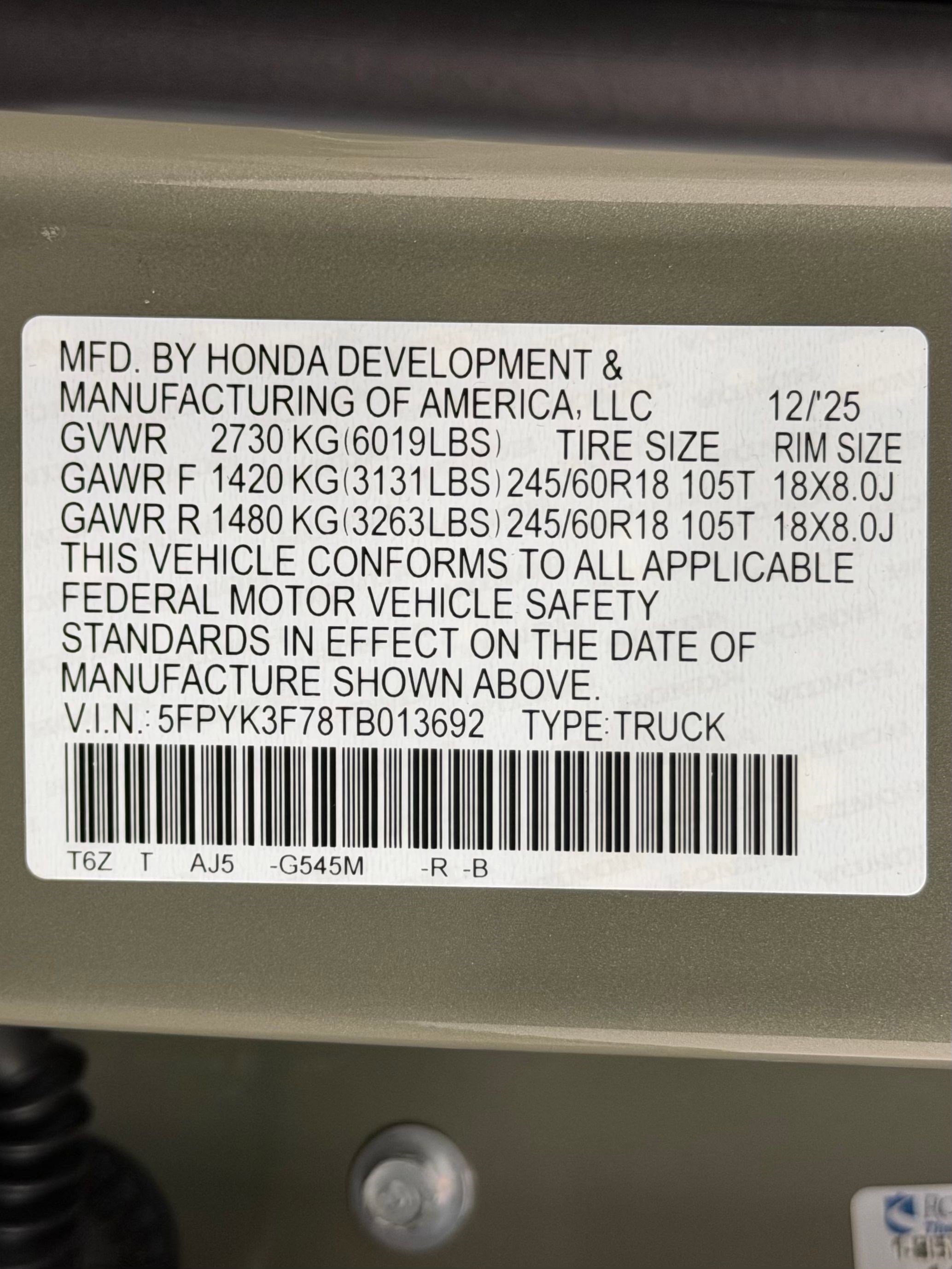 New 2026 Honda Ridgeline TrailSport+ image 20