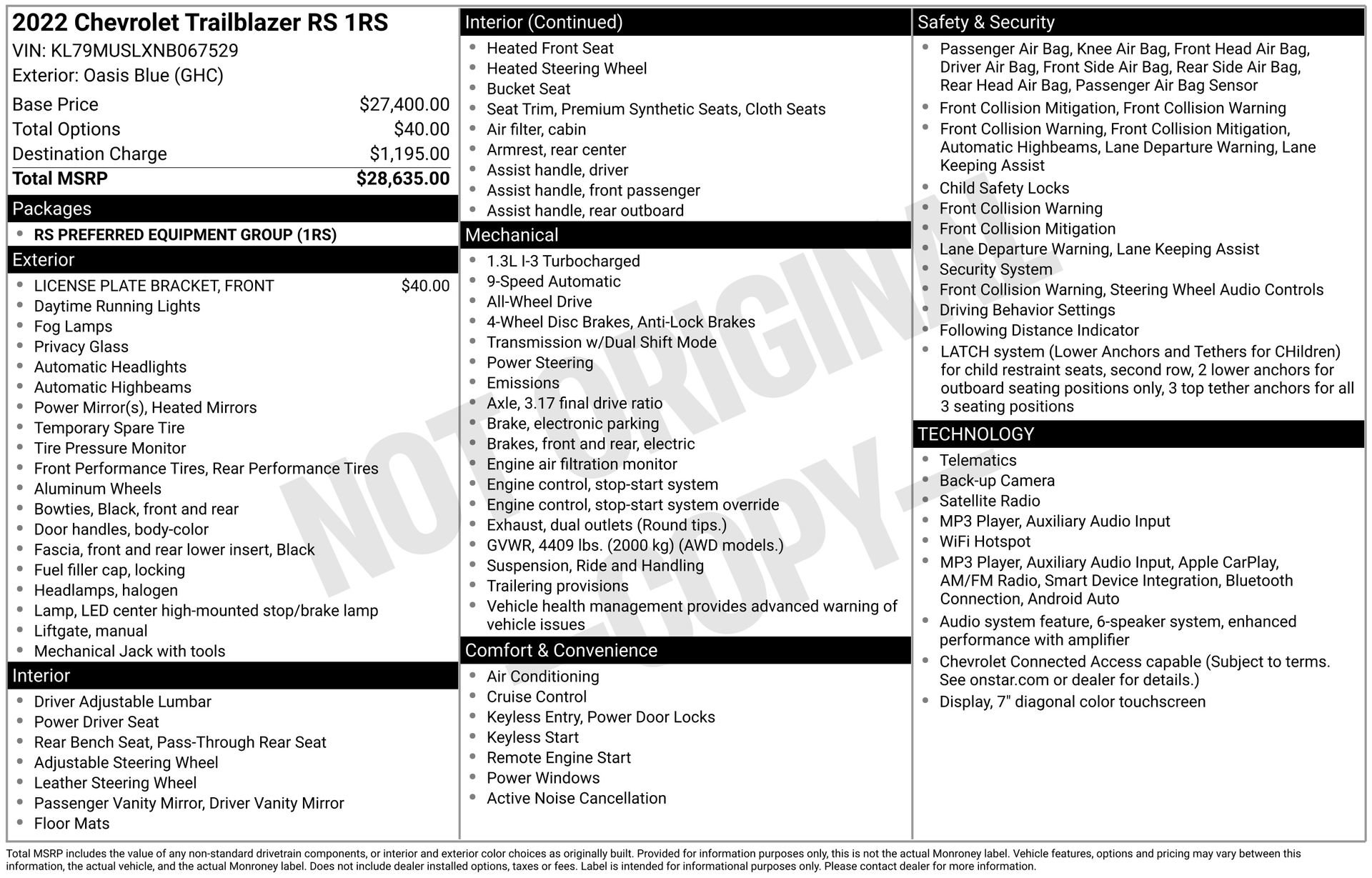 Used 2022 Chevrolet TrailBlazer RS AWD/4WD image 3