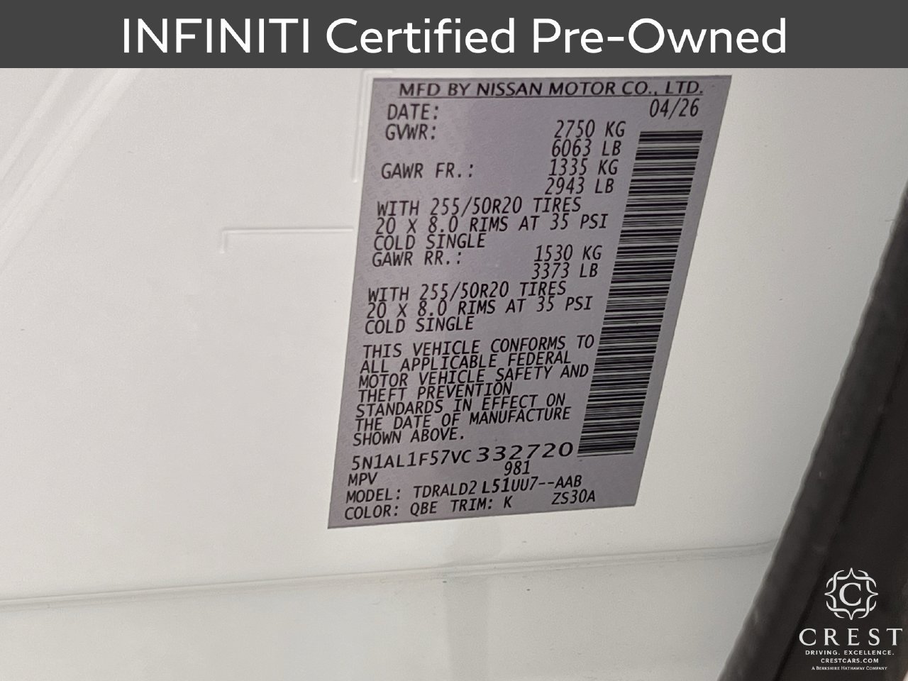 Certified 2027 INFINITI QX60 Luxe w/ Cargo Package FWD image 33