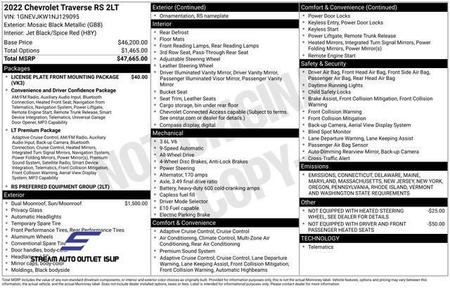 Used 2022 Chevrolet Traverse RS image 42