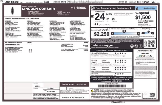 Certified 2024 Lincoln Corsair AWD image 35