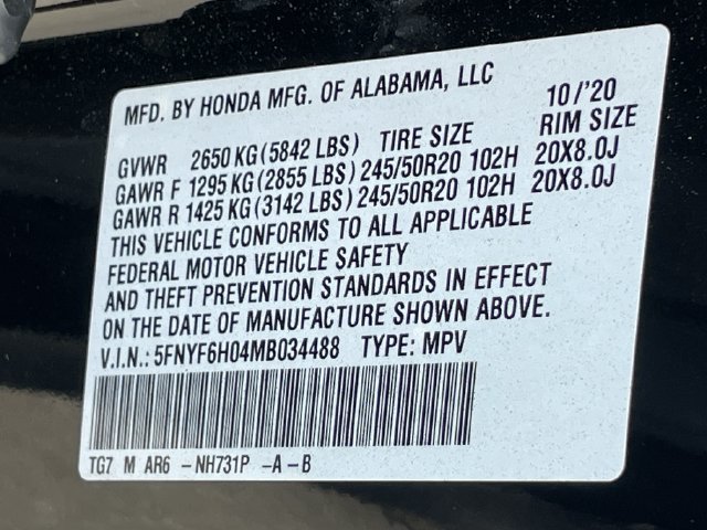 Certified 2021 Honda Pilot Elite image 30