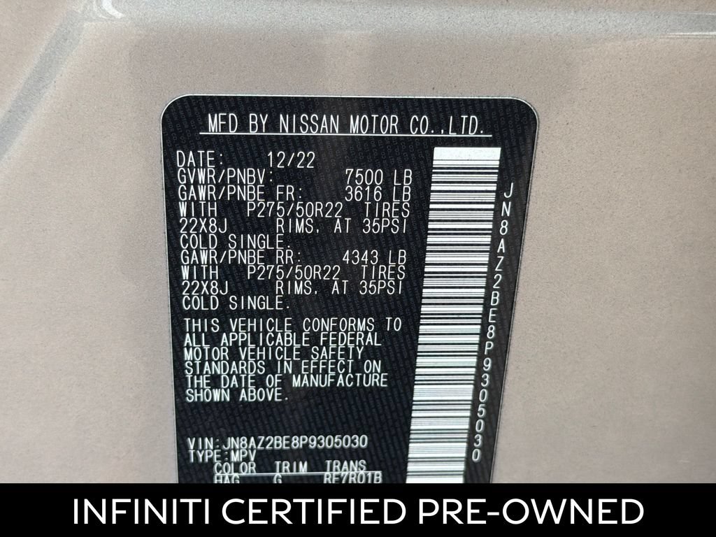Certified 2023 INFINITI QX80 Sensory w/ All-Season Package AWD/4WD image 30
