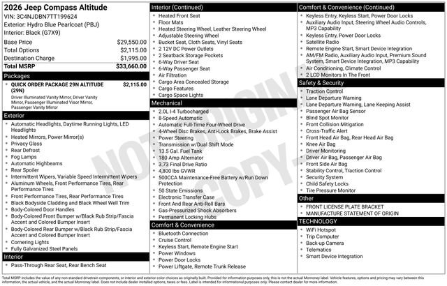 New 2026 Jeep Compass Latitude AWD/4WD image 30