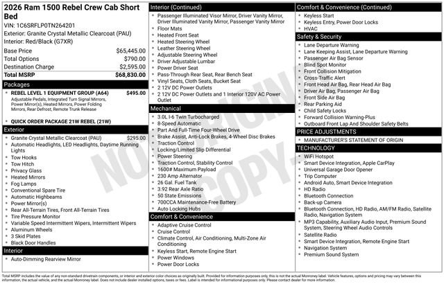 Used 2026 RAM 1500 Rebel w/ Rebel Level 1 Equipment Group AWD/4WD image 29