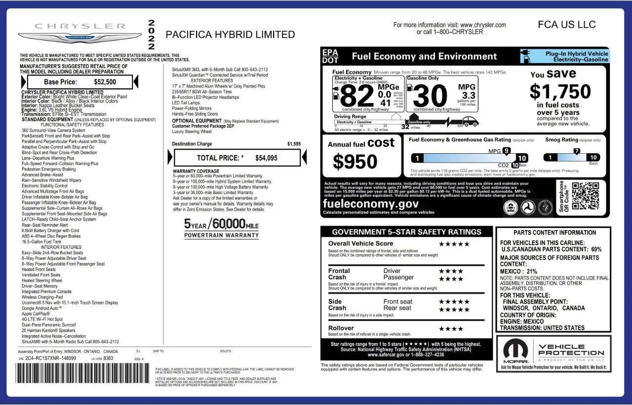 Used 2022 Chrysler Pacifica Limited FWD image 8