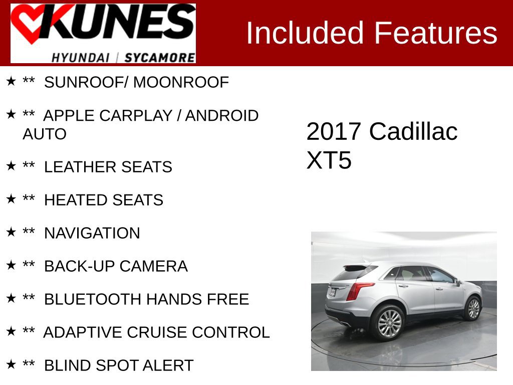 Used 2017 Cadillac XT5 Platinum w/ Driver Assist Package AWD/4WD image 2