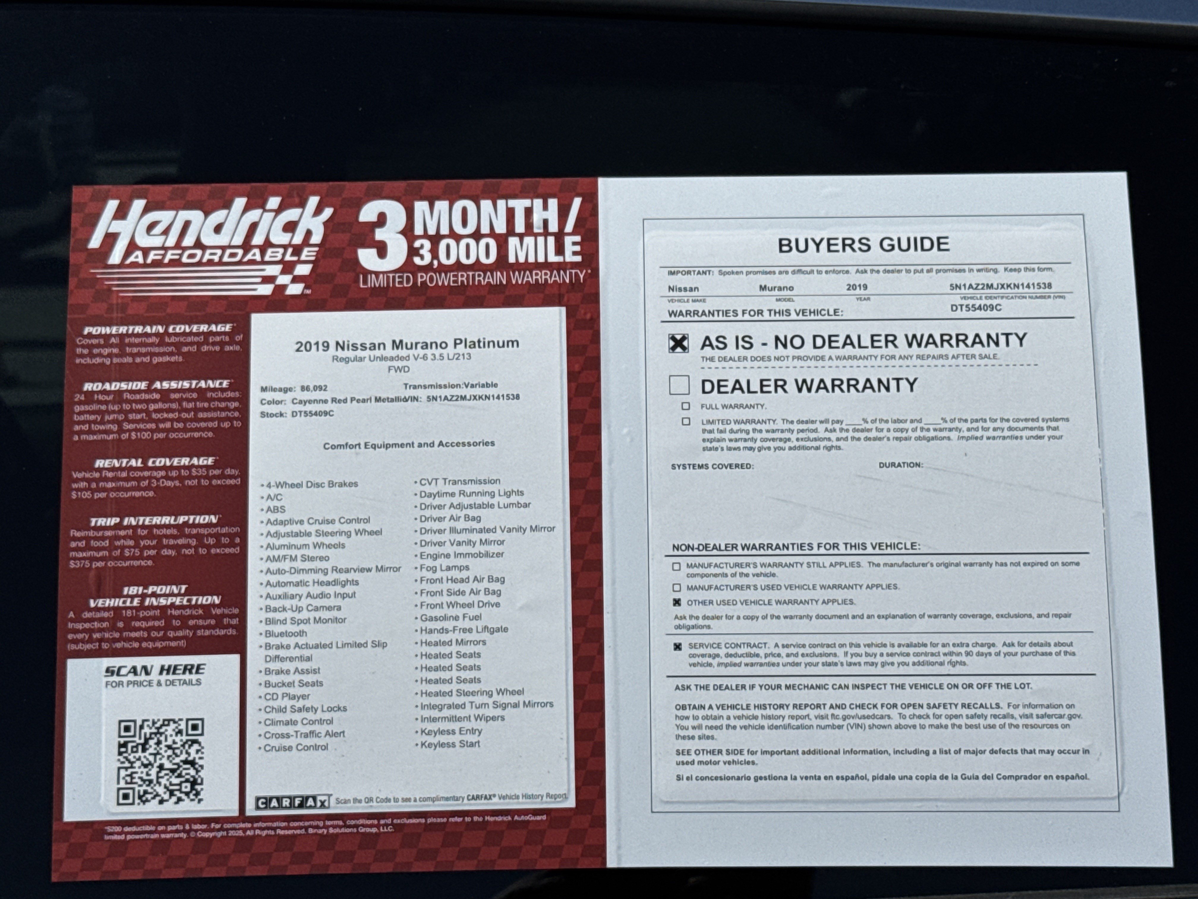 Used 2019 Nissan Murano Platinum w/ Cargo Package FWD image 39