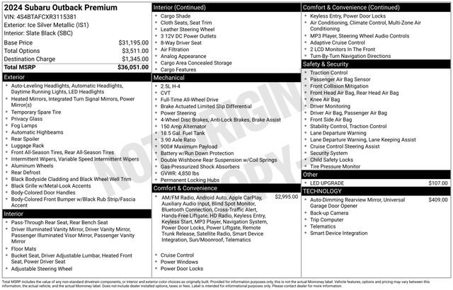 Used 2024 Subaru Outback Premium image 38
