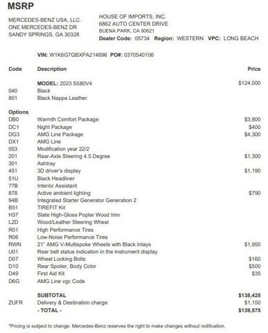 Certified 2023 Mercedes-Benz S 580 4MATIC Sedan image 3