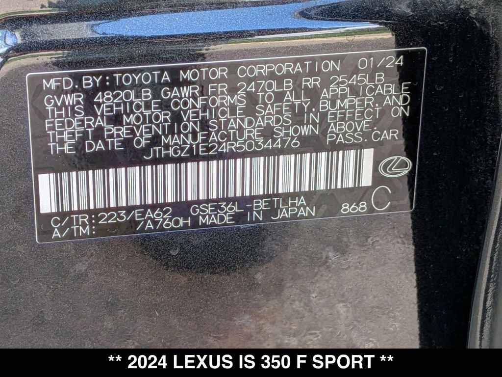 Used 2024 Lexus IS 350 F Sport w/ Blackout Package AWD/4WD image 32