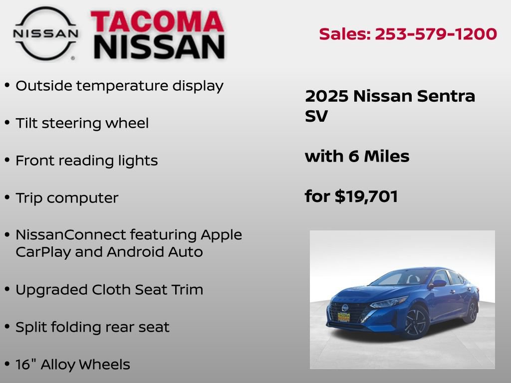 Certified 2025 Nissan Sentra SV w/ Trunk Package image 18