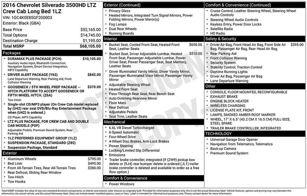 Used 2016 Chevrolet Silverado 3500 LTZ w/ Duramax Plus Package AWD/4WD image 3