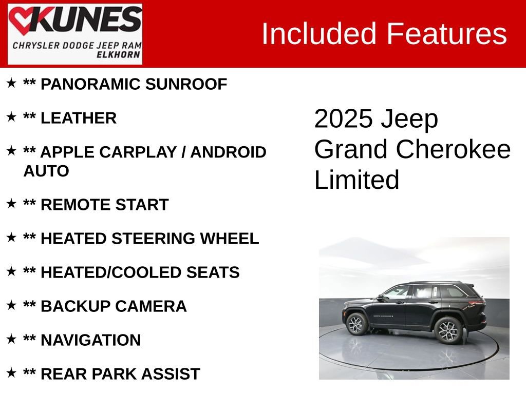 New 2025 Jeep Grand Cherokee Limited w/ Luxury Tech Group II image 2