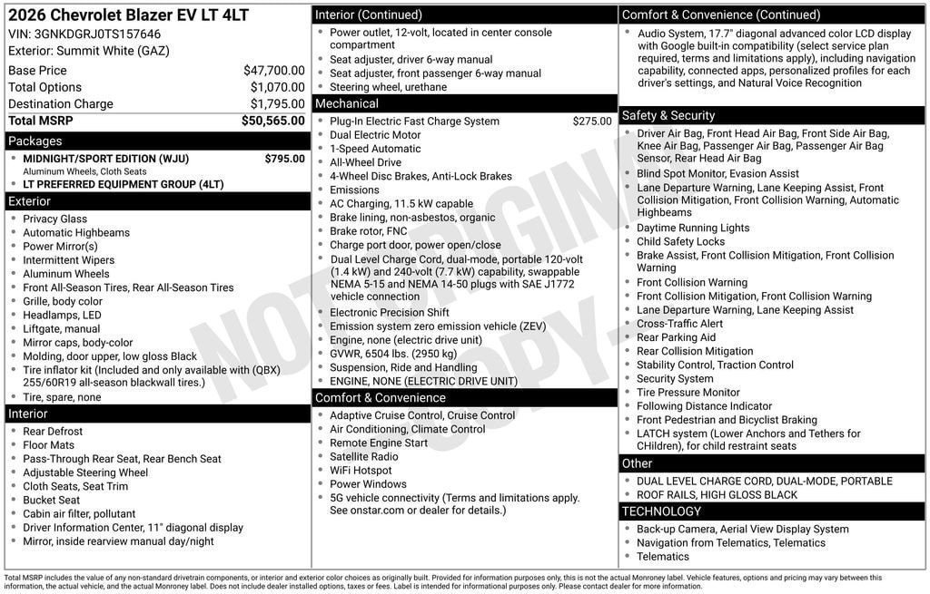New 2026 Chevrolet Blazer EV LT w/ Midnight/Sport Edition AWD/4WD image 10