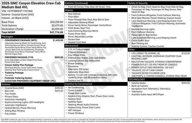 New 2026 GMC Canyon Elevation w/ Convenience Package image 3