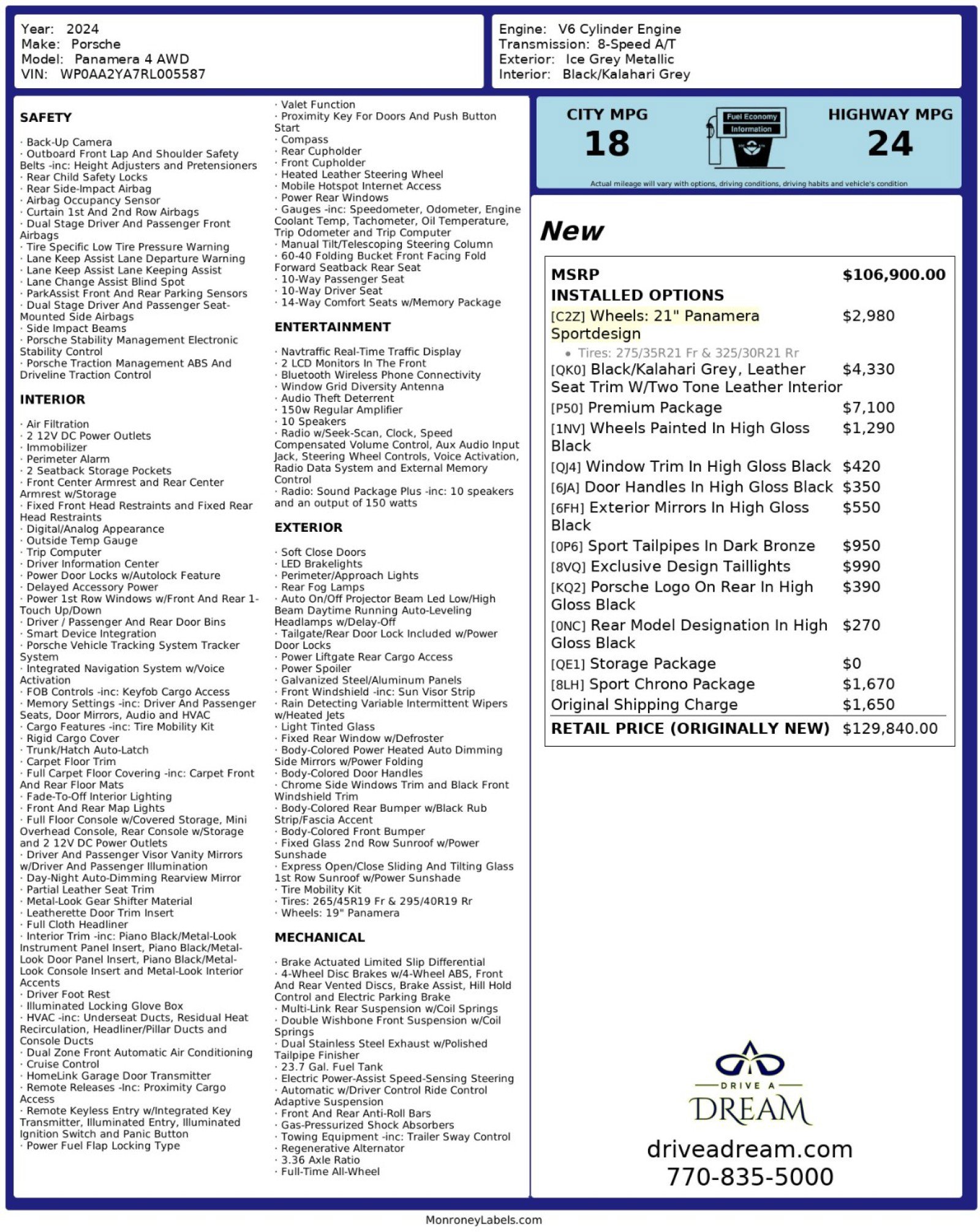 Used 2024 Porsche Panamera 4 w/ Premium Package image 66