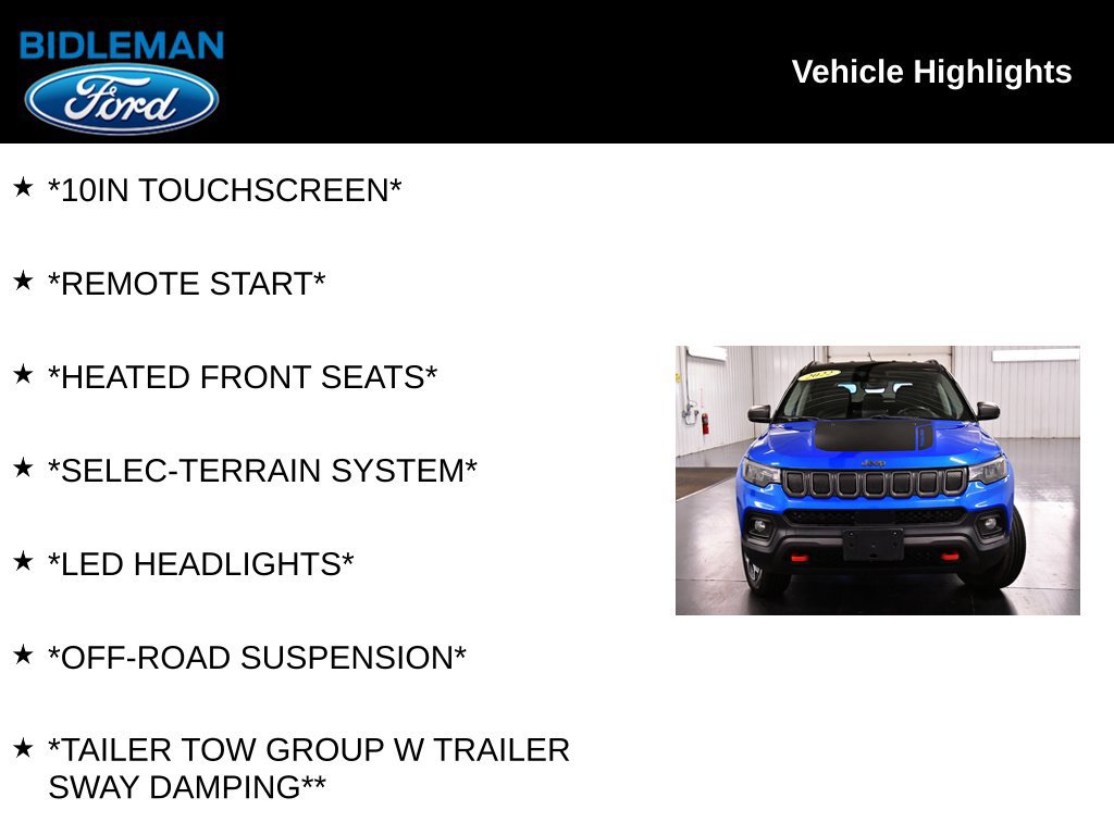 Used 2022 Jeep Compass Trailhawk w/ Trailhawk Convenience Group AWD/4WD image 10