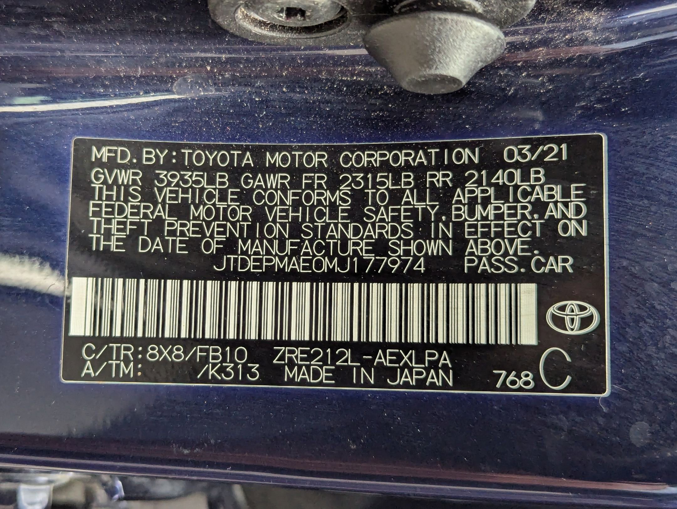 Used 2021 Toyota Corolla LE w/ Carpet Mat Package (TMS) image 33