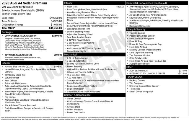 Used 2023 Audi A4 2.0T Premium w/ Convenience Package image 9