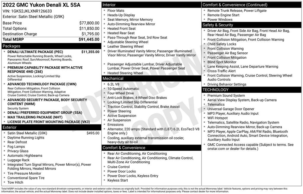 Used 2022 GMC Yukon XL Denali w/ Denali Ultimate Package AWD/4WD image 39