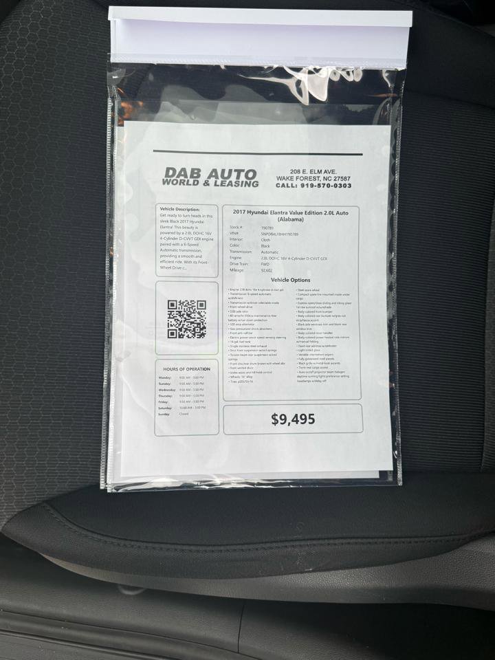 Used 2017 Hyundai Elantra Value Edition w/ Cargo Package image 38