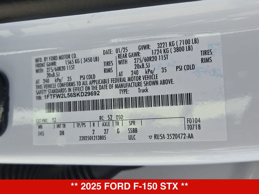 Used 2025 Ford F150 STX w/ Equipment Group 200A AWD/4WD image 34