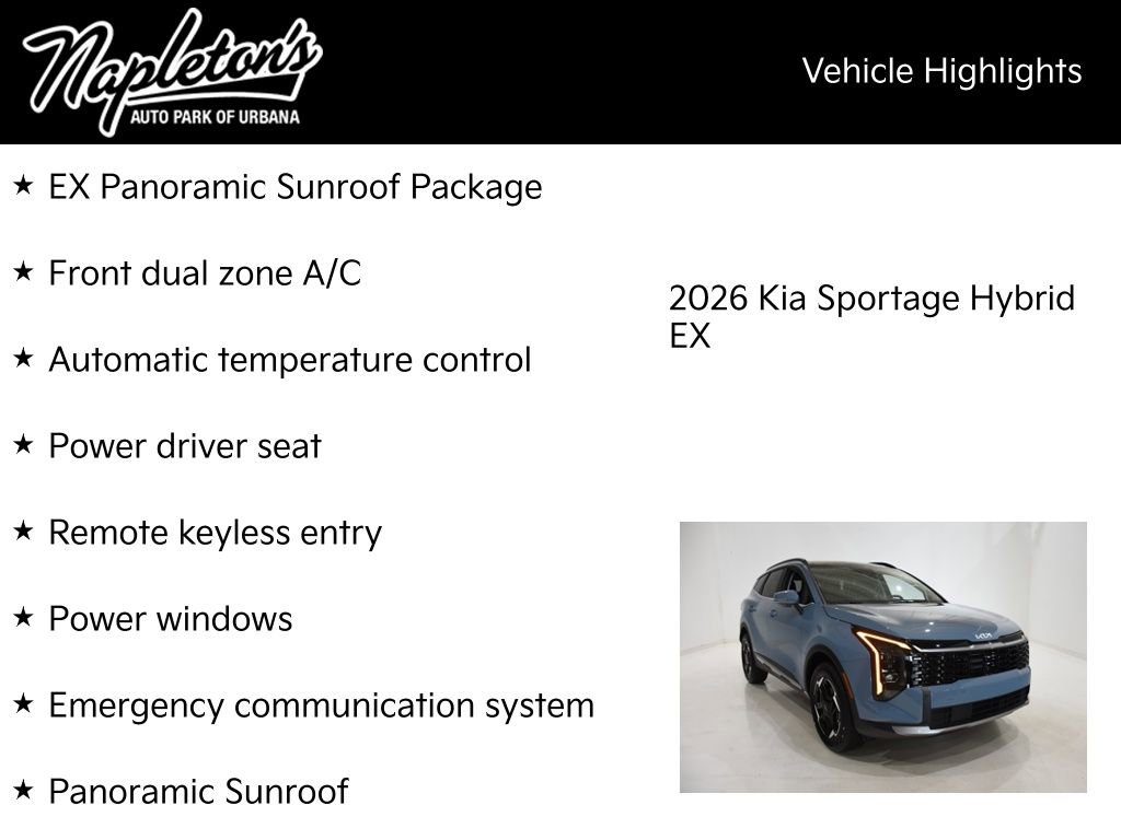 New 2026 Kia Sportage EX w/ EX Panoramic Sunroof Package image 15