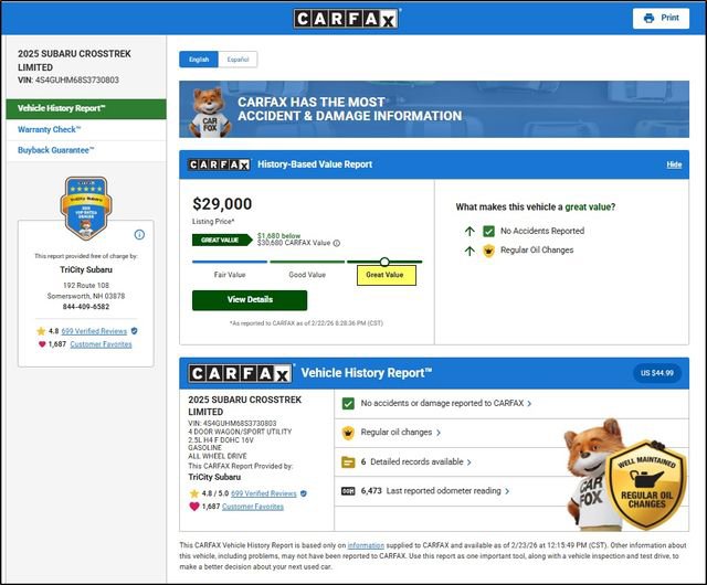 Used 2025 Subaru Crosstrek 2.5i Limited image 10