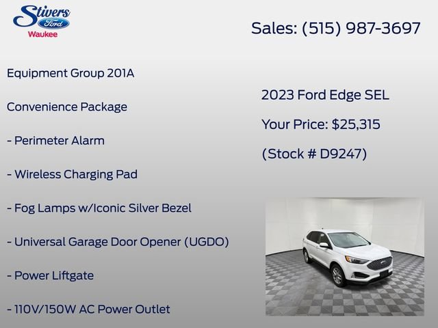 Certified 2023 Ford Edge SEL w/ Convenience Package AWD/4WD image 8