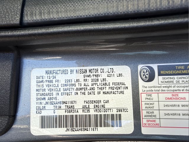 Used 2025 Nissan Z Sport w/ Floor Mat Package RWD image 28