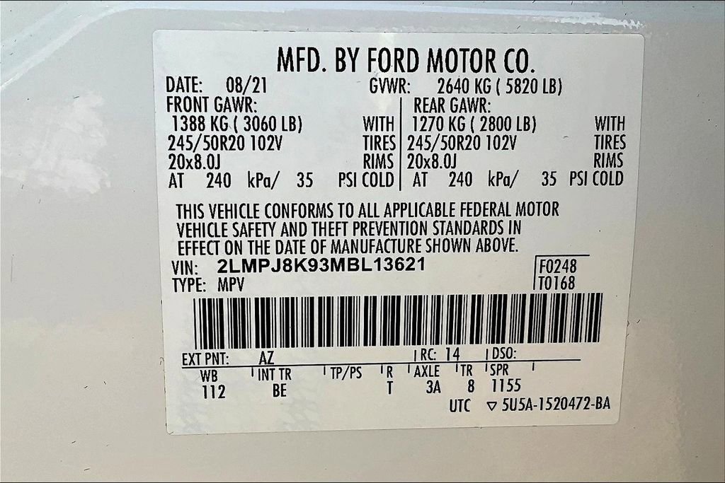 Used 2021 Lincoln Nautilus Reserve w/ Cargo Utility Package image 45