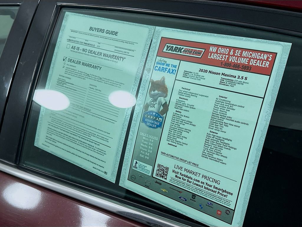 Used 2020 Nissan Maxima 3.5 S w/ Floor Mat Group image 13