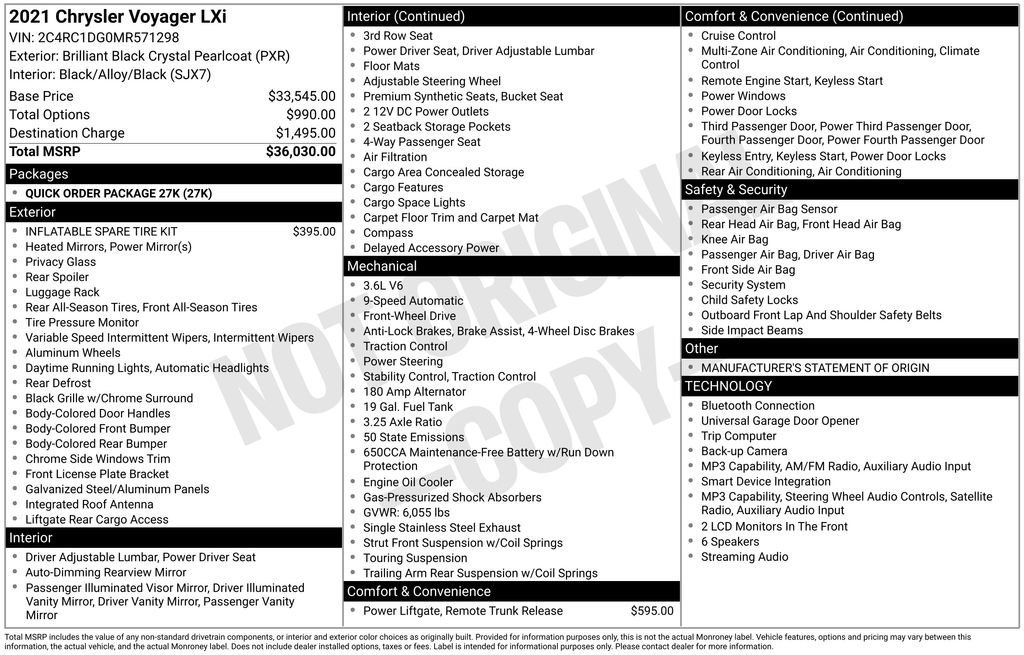 Used 2021 Chrysler Voyager Lxi FWD image 5