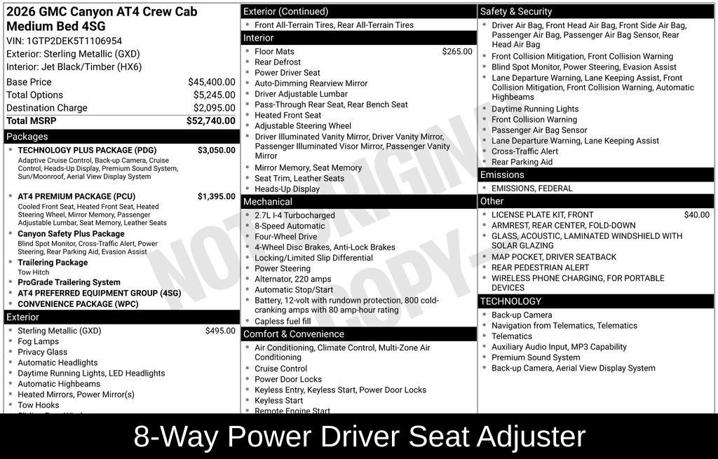 New 2026 GMC Canyon AT4 w/ Technology Plus Package AWD/4WD image 8