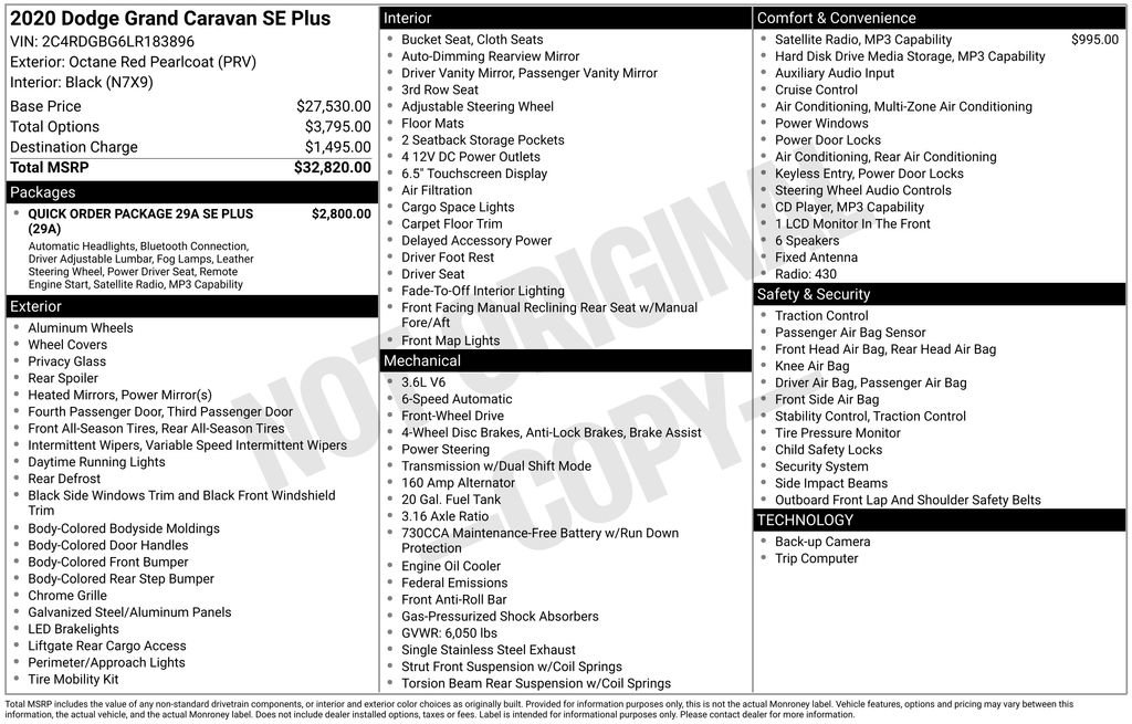 Certified 2020 Dodge Grand Caravan SE FWD image 41