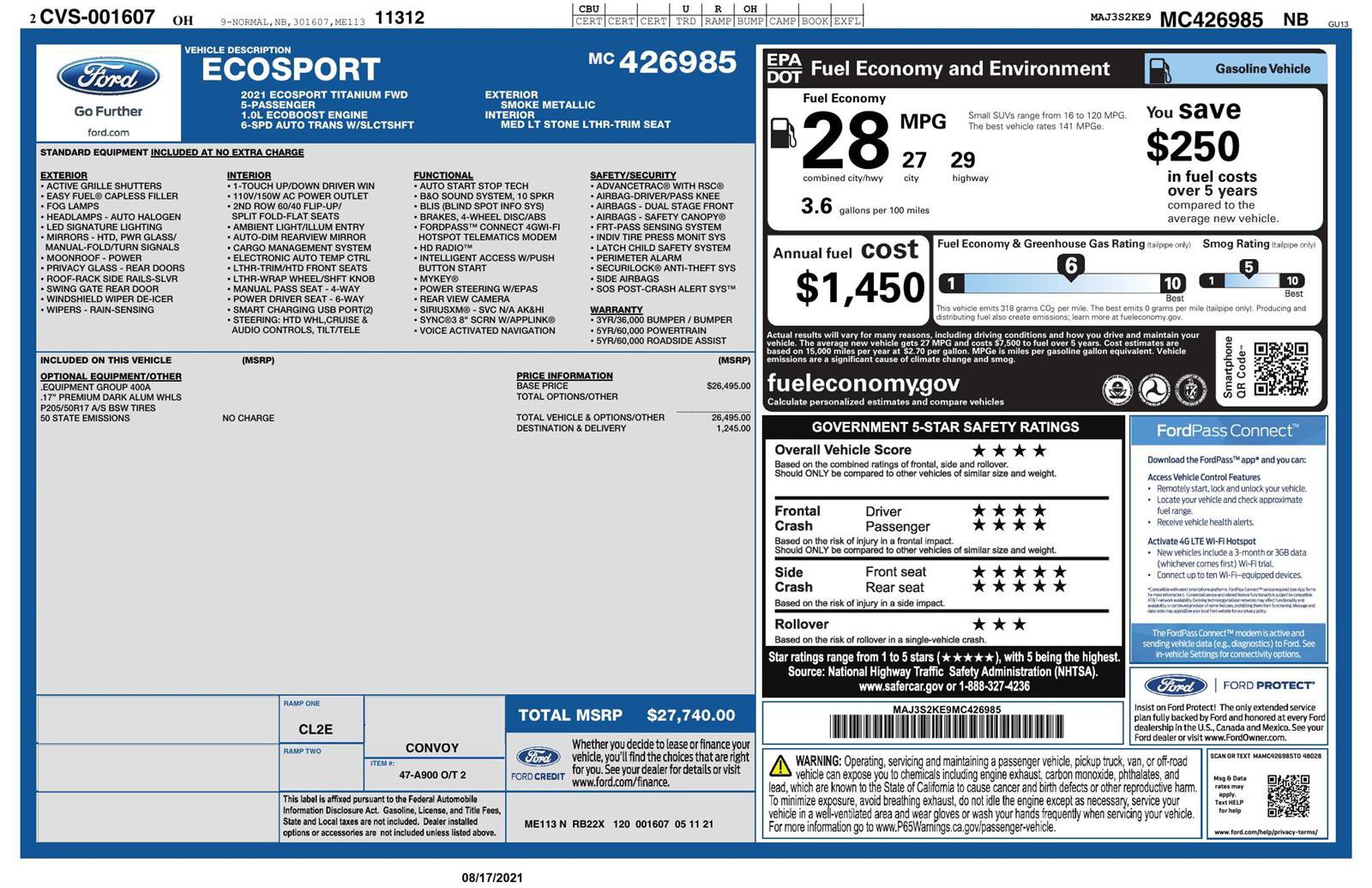 Used 2021 Ford EcoSport Titanium FWD image 4