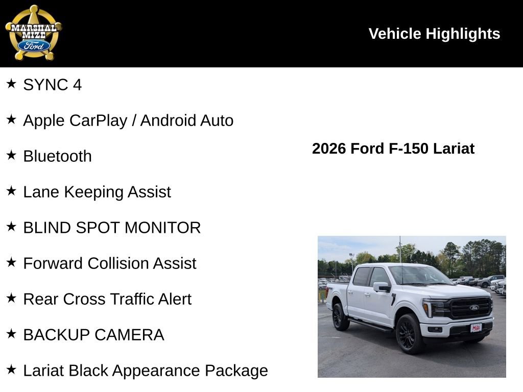 New 2026 Ford F150 Lariat w/ Equipment Group 501A Mid AWD/4WD image 2
