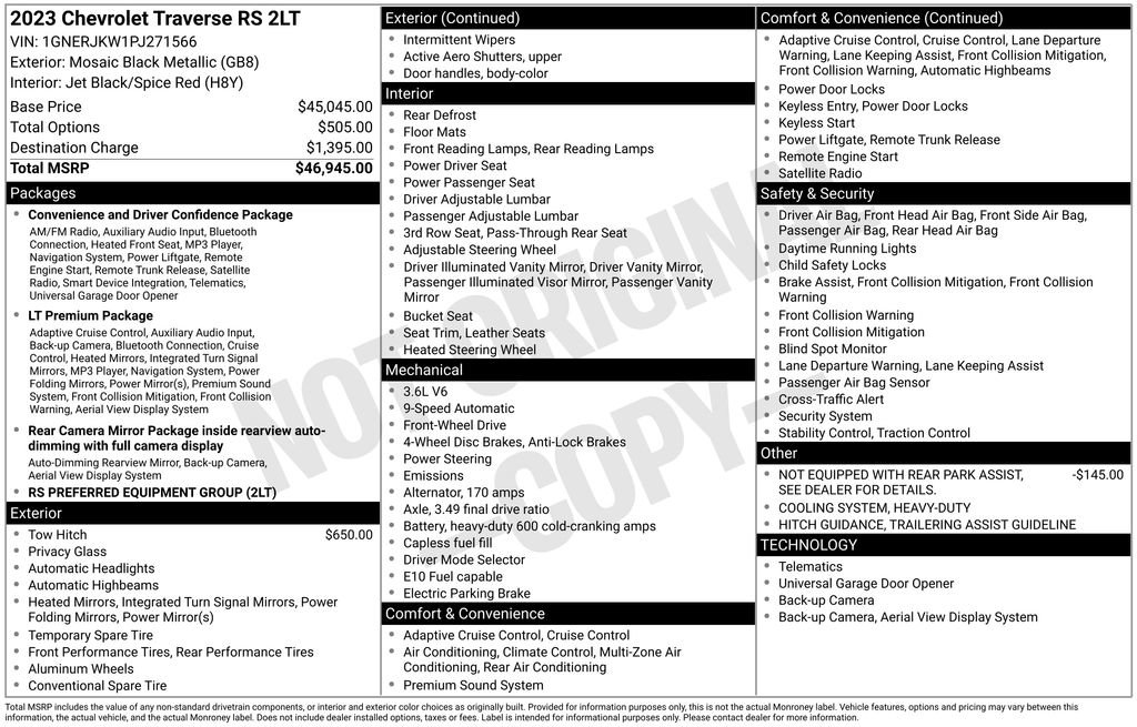 Used 2023 Chevrolet Traverse RS FWD image 6