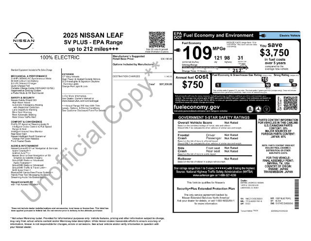 Certified 2025 Nissan Leaf SV Plus FWD image 6
