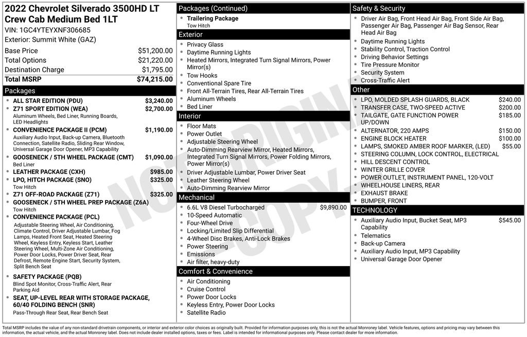 Used 2022 Chevrolet Silverado 3500 LT w/ All Star Edition AWD/4WD image 5