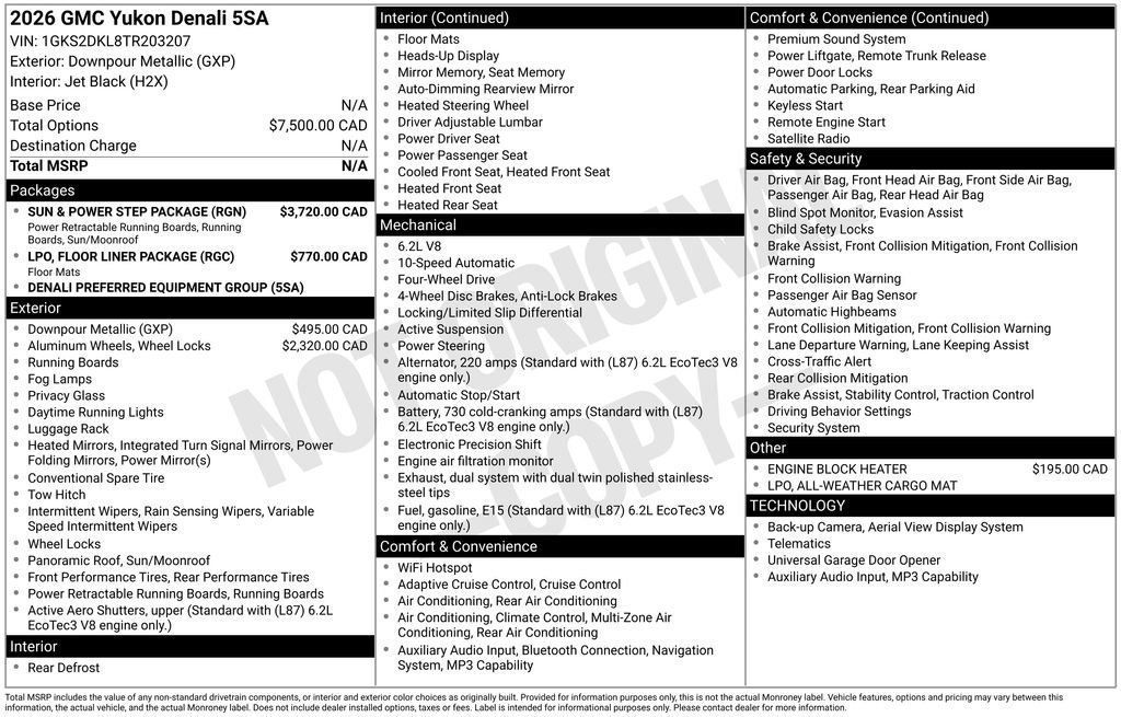 Used 2026 GMC Yukon Denali w/ Sun & Power Step Package AWD/4WD image 82