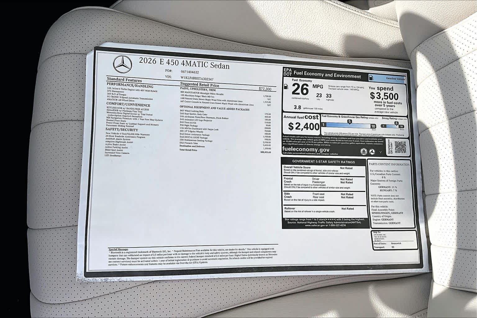 New 2026 Mercedes-Benz E 450 4MATIC Sedan image 21
