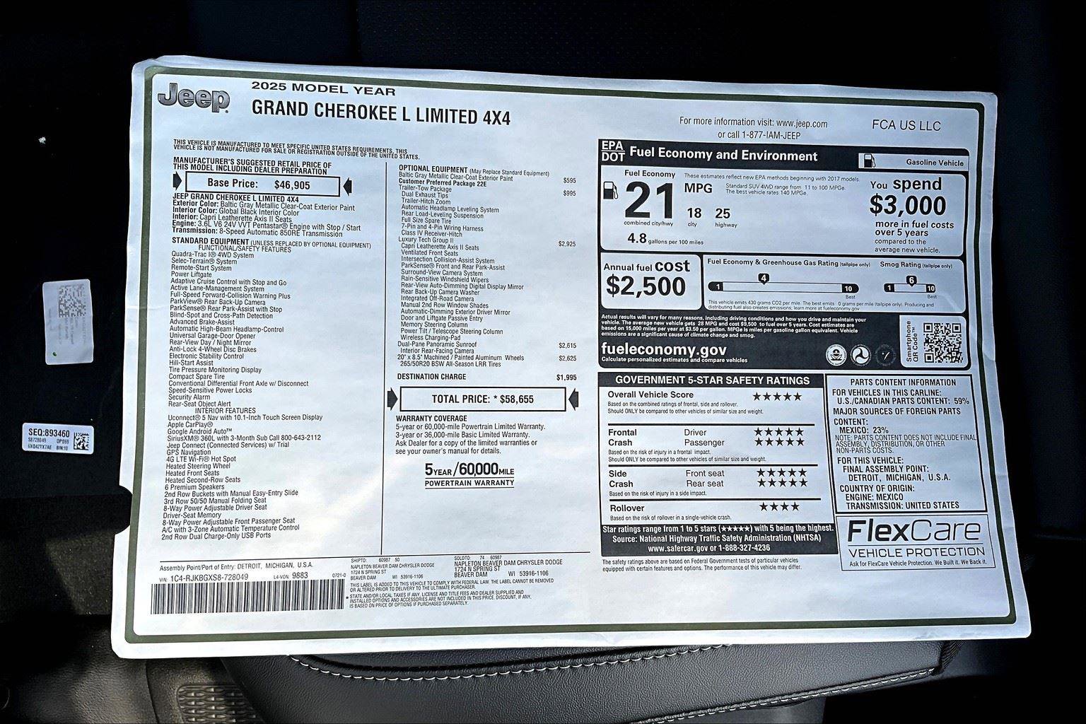 New 2025 Jeep Grand Cherokee L Limited w/ Luxury Tech Group II image 14