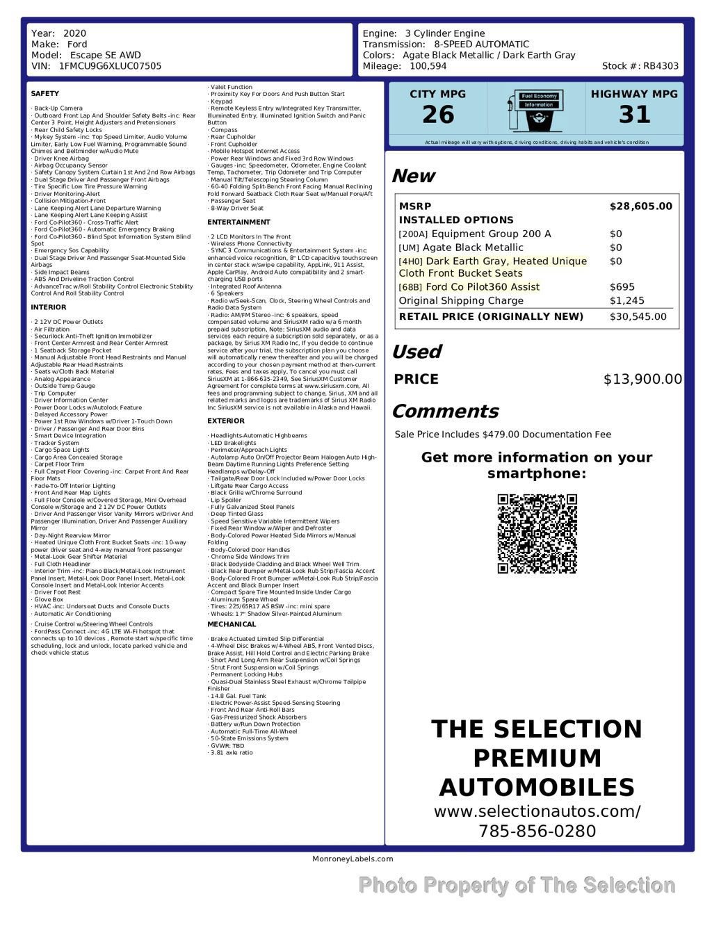 Used 2020 Ford Escape SE AWD/4WD image 3