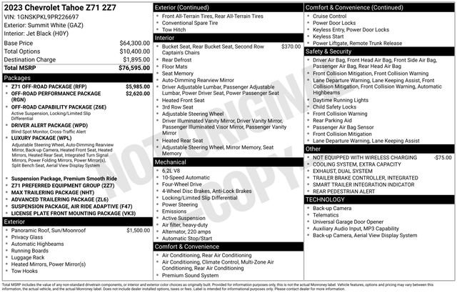 Used 2023 Chevrolet Tahoe Z71 w/ Z71 Off-Road Package AWD/4WD image 11