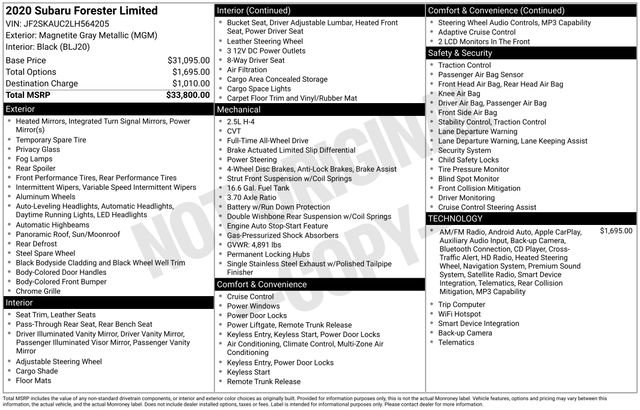Used 2020 Subaru Forester Limited image 37