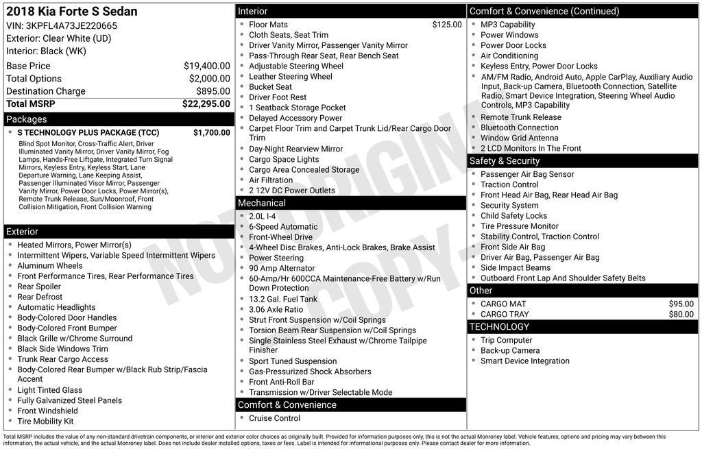Used 2018 Kia Forte S w/ S Technology Plus Package FWD image 19