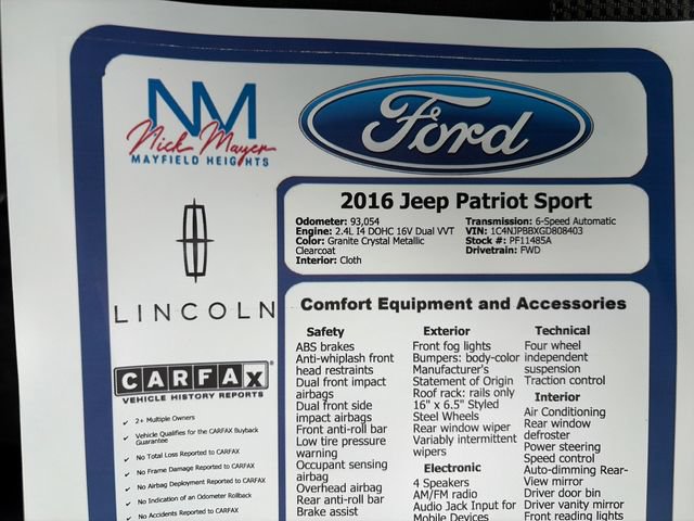 Used 2016 Jeep Patriot Sport FWD image 31