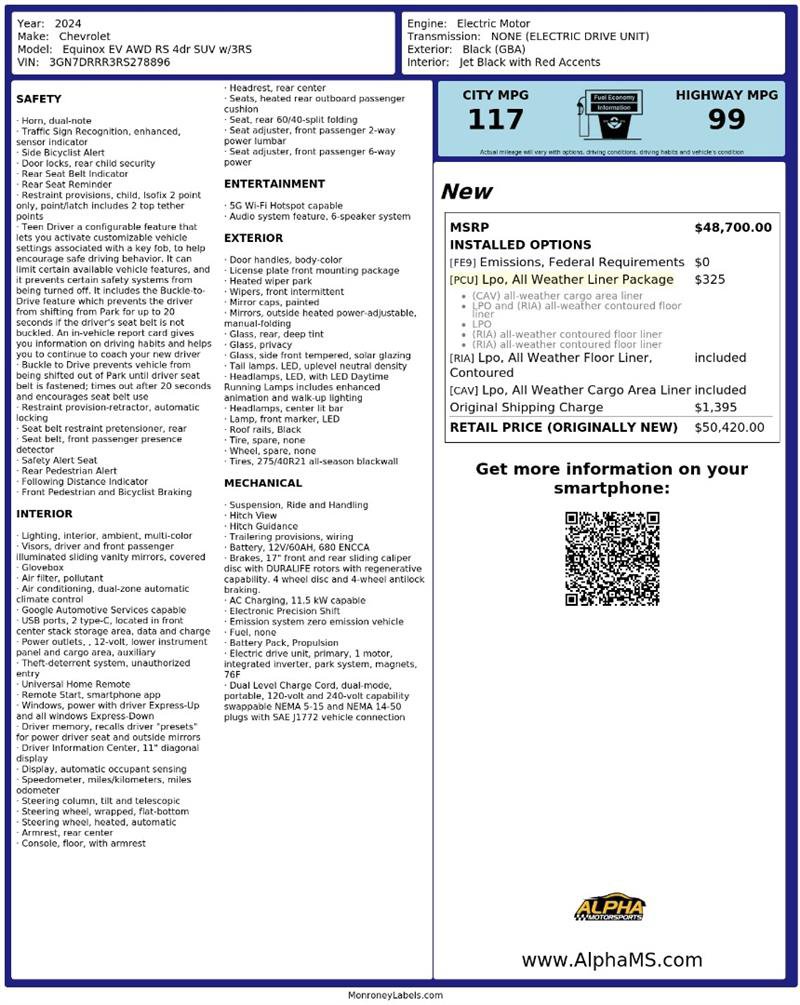Used 2024 Chevrolet Equinox EV RS AWD/4WD image 3